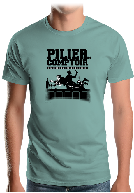 T-Shirt Homme Pilier de comptoir rugby