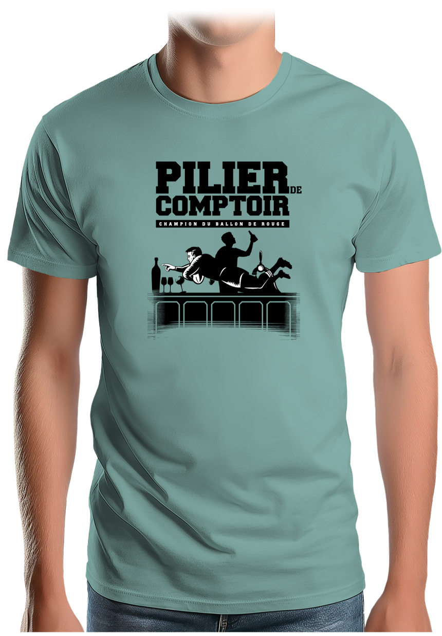 T-Shirt Homme Pilier de comptoir rugby