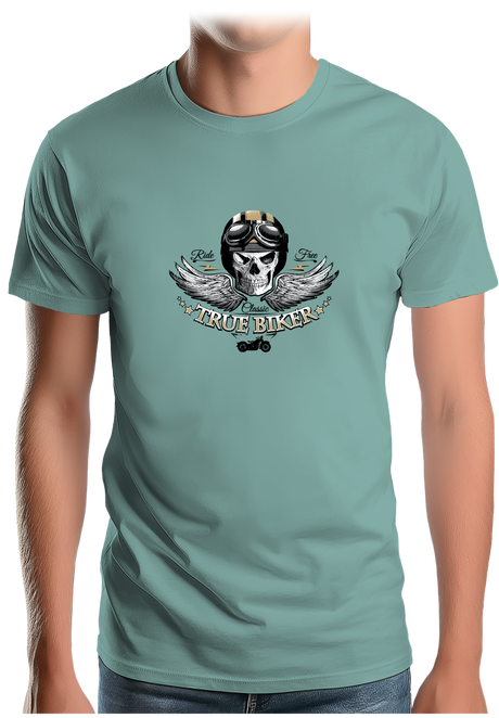 T-Shirt Homme True biker tête de mort