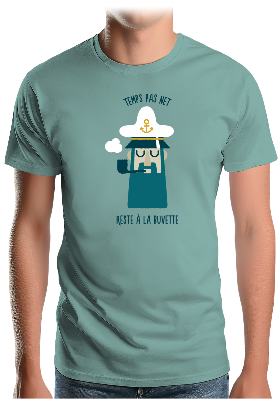 T-Shirt Homme Capitaine temps pas net buvette