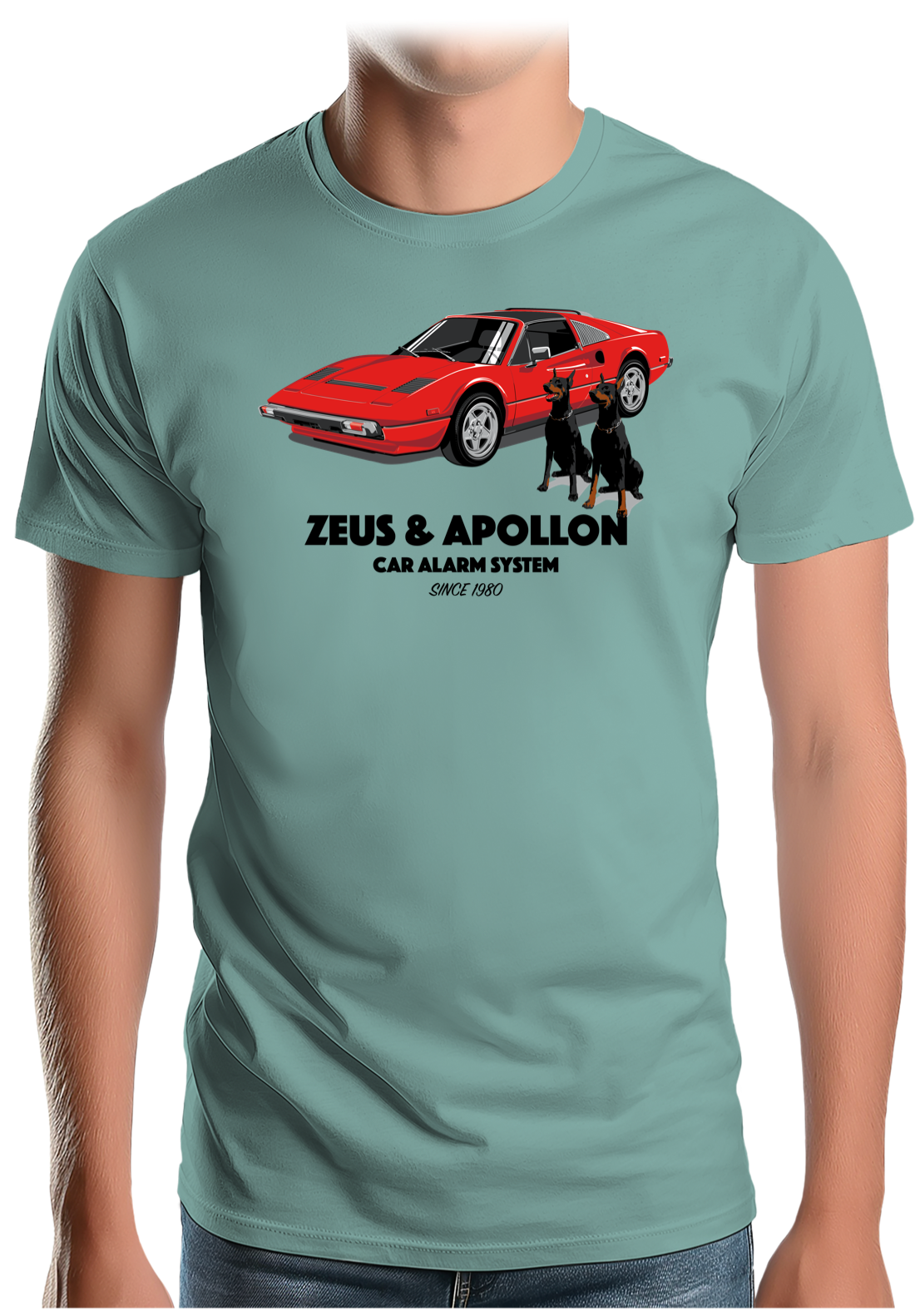 T-Shirt Homme Zeus et Apollon Voiture Alarme