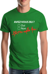 T-Shirt Homme Avez vous bu? Me rapelle plus