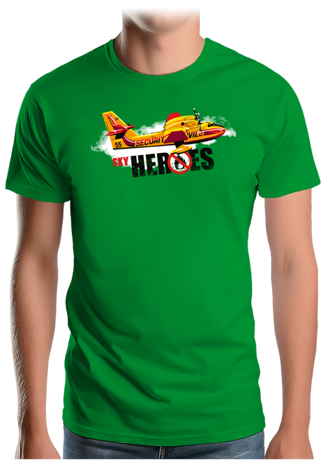 T-Shirt Homme Avion pompier pour éteindre les feux