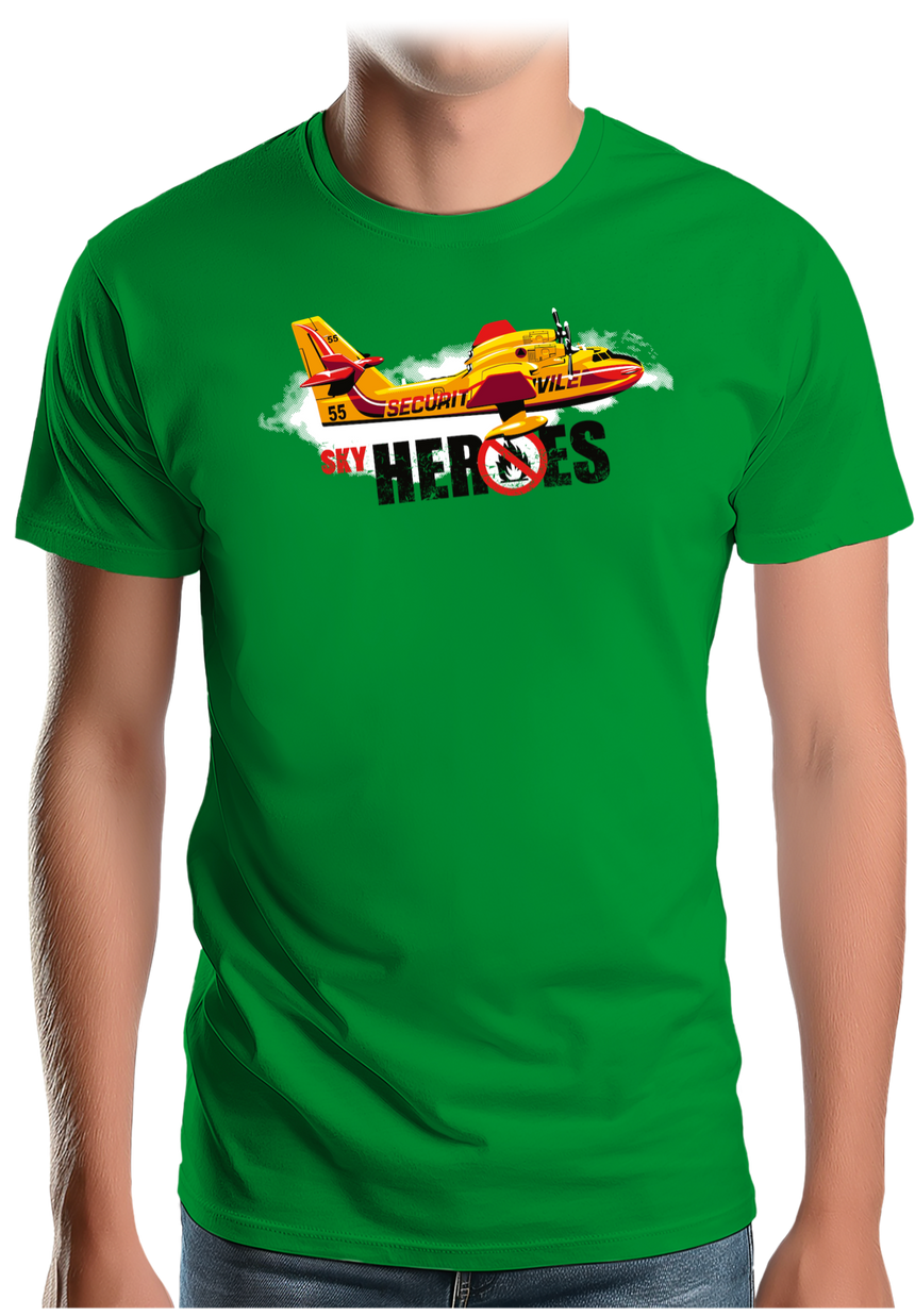 T-Shirt Homme Avion pompier pour éteindre les feux