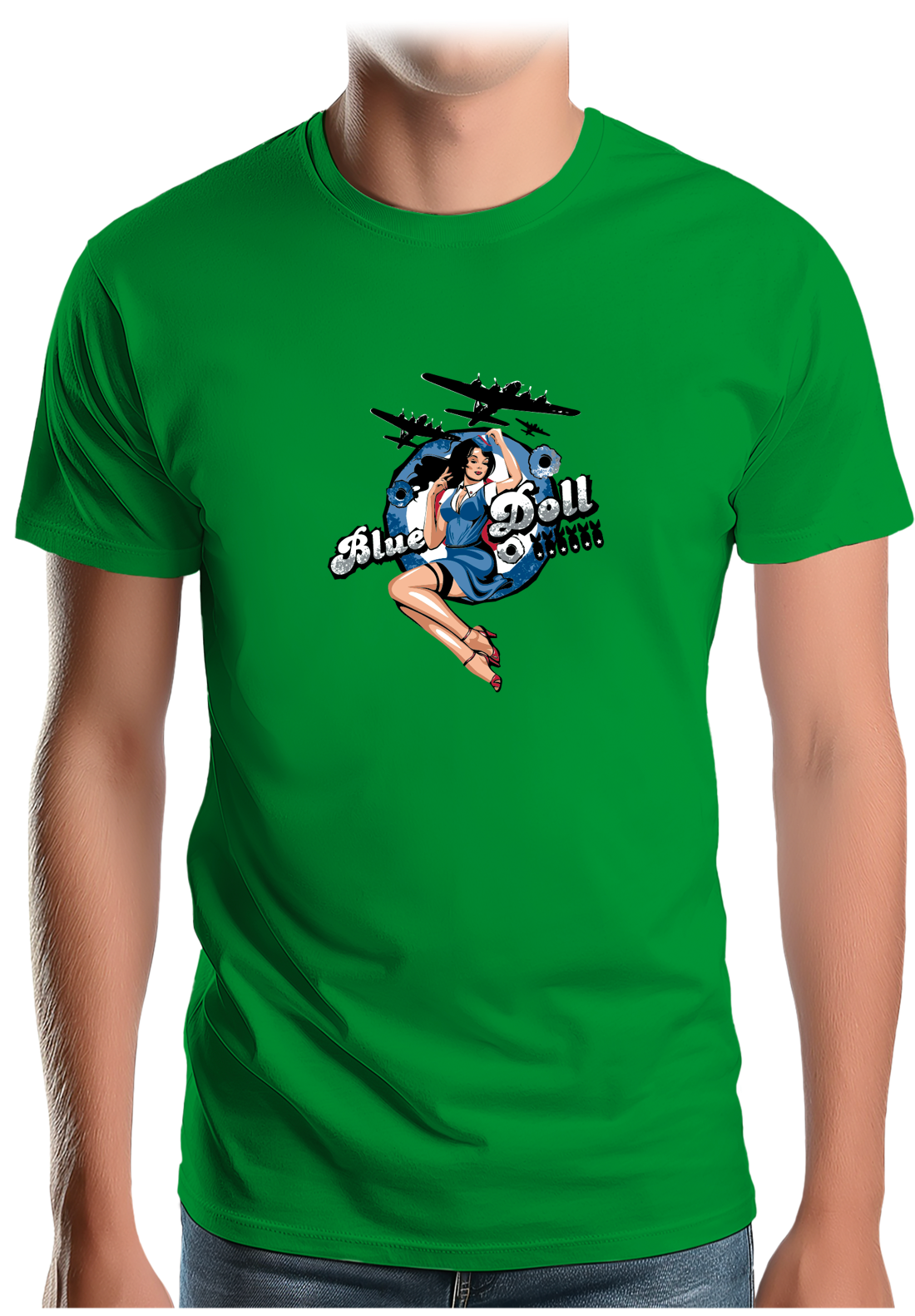 T-Shirt Homme Pin Up Avec Avion