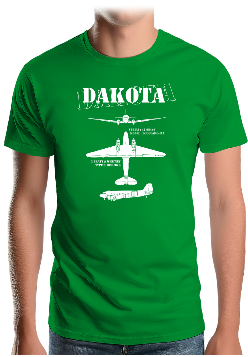 T-Shirt Homme Avion militaire modèle Dakota