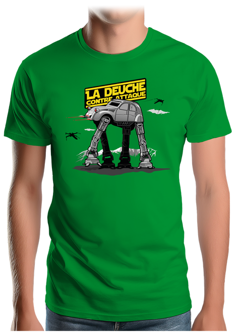 T-Shirt Homme Voiture 2CV contre attaque