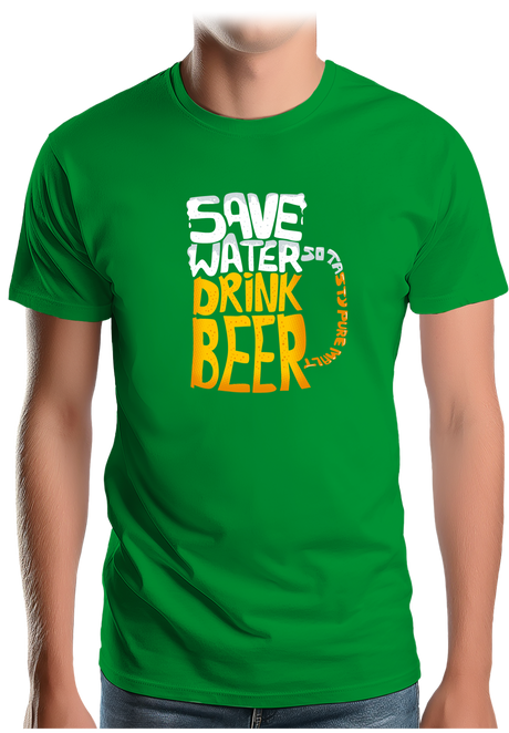 T-Shirt Homme Alcool, save water drink beer