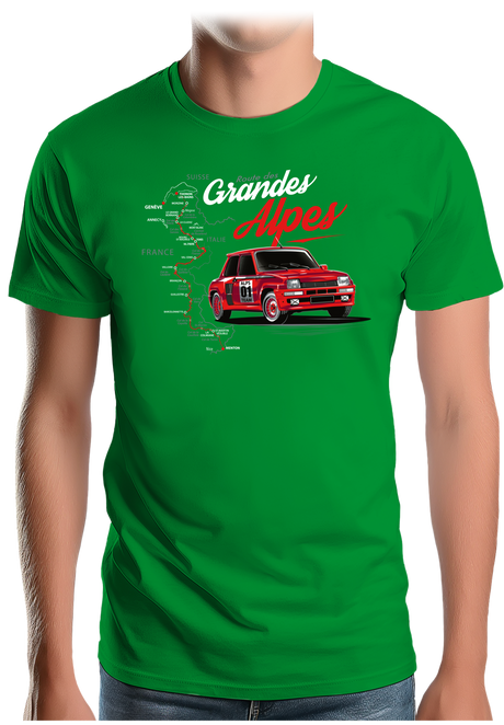 T-Shirt Homme La route des grandes Alpes en voiture
