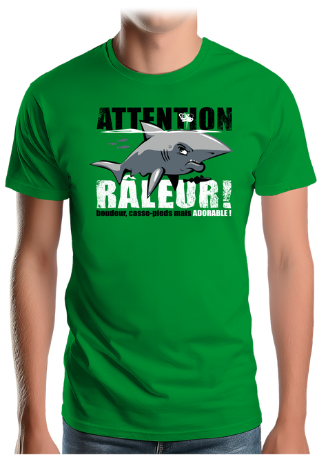 T-Shirt Homme Attention requin râleur