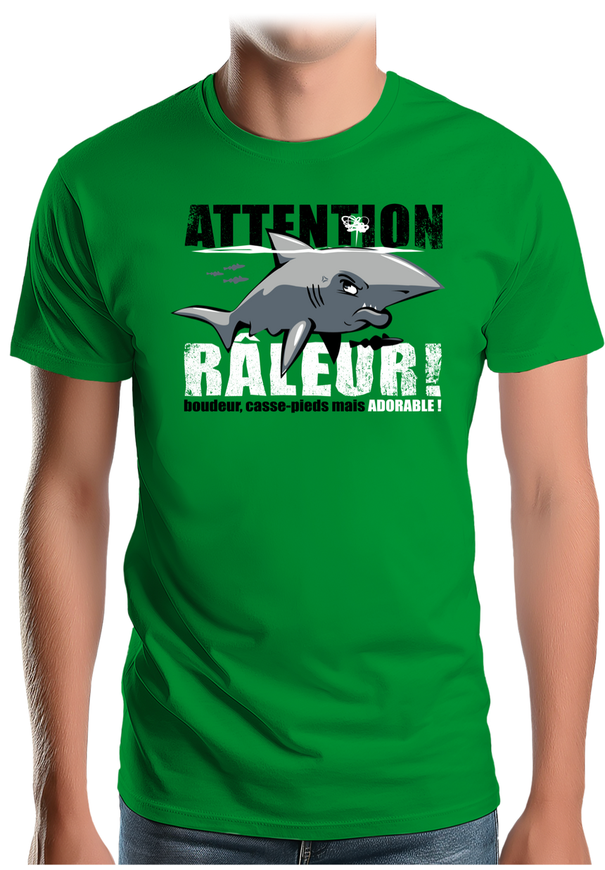 T-Shirt Homme Attention requin râleur