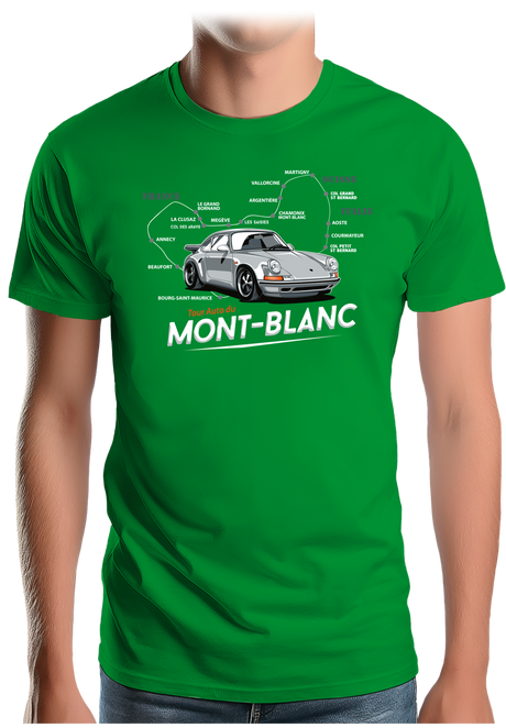 T-Shirt Homme Le Tour du Mont blanc en Voiture Turbo