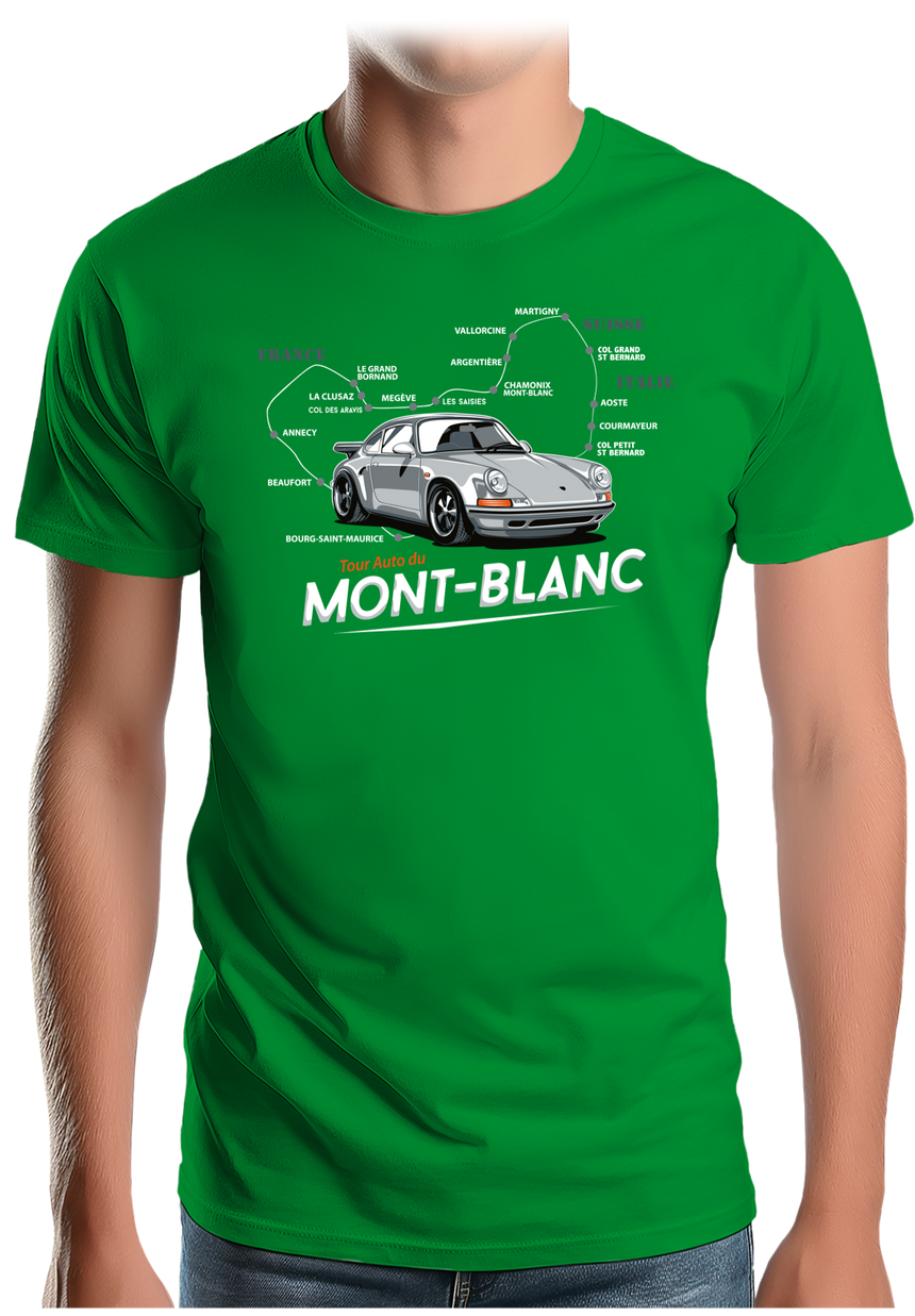 T-Shirt Homme Le Tour du Mont blanc en Voiture Turbo
