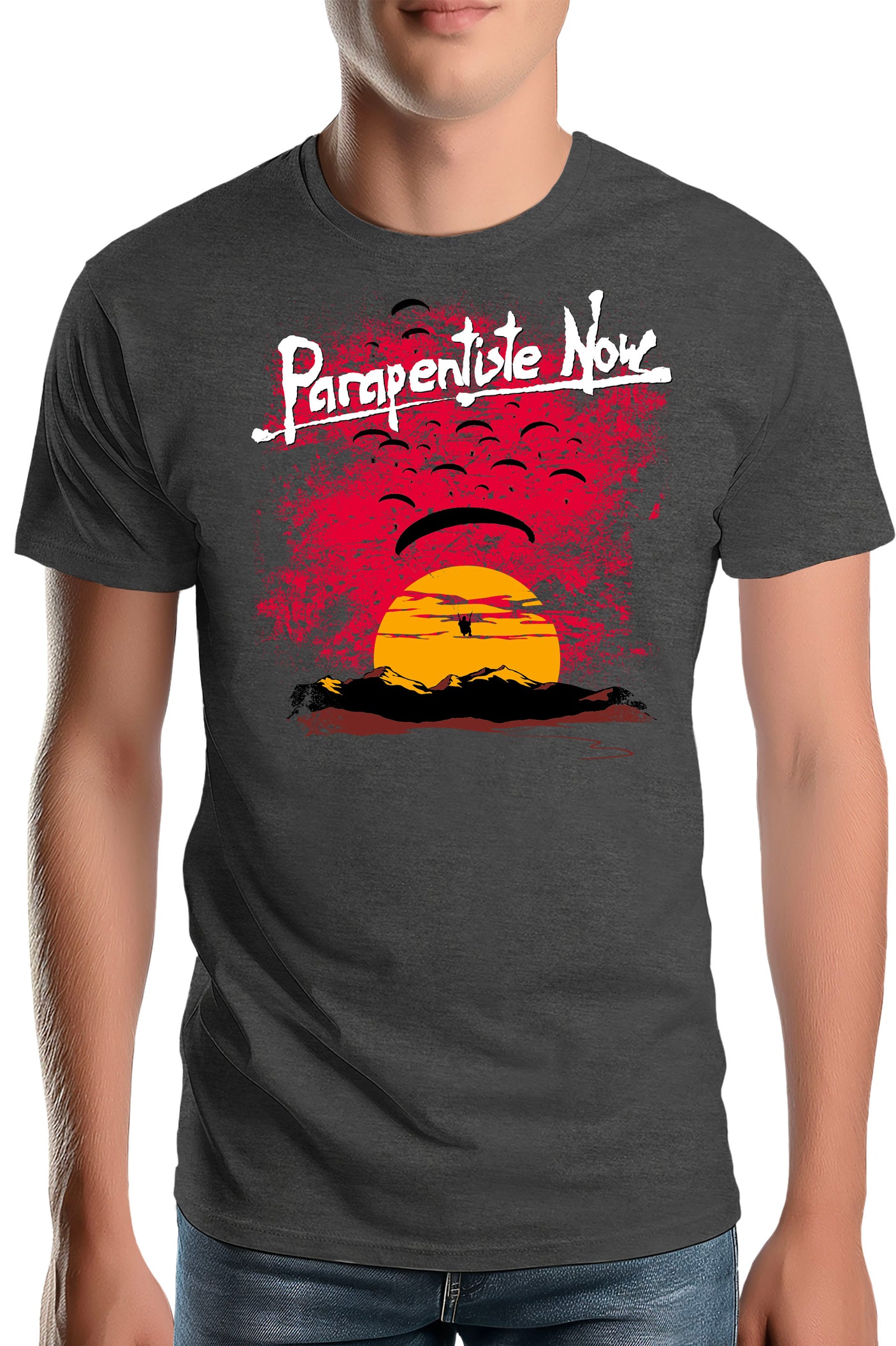 Tee-Shirt Homme Parapente Couche De Soleil