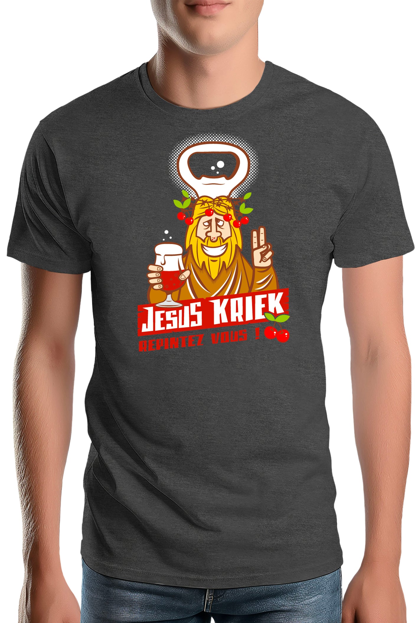 T-Shirt Homme La bière Jesus Kriek