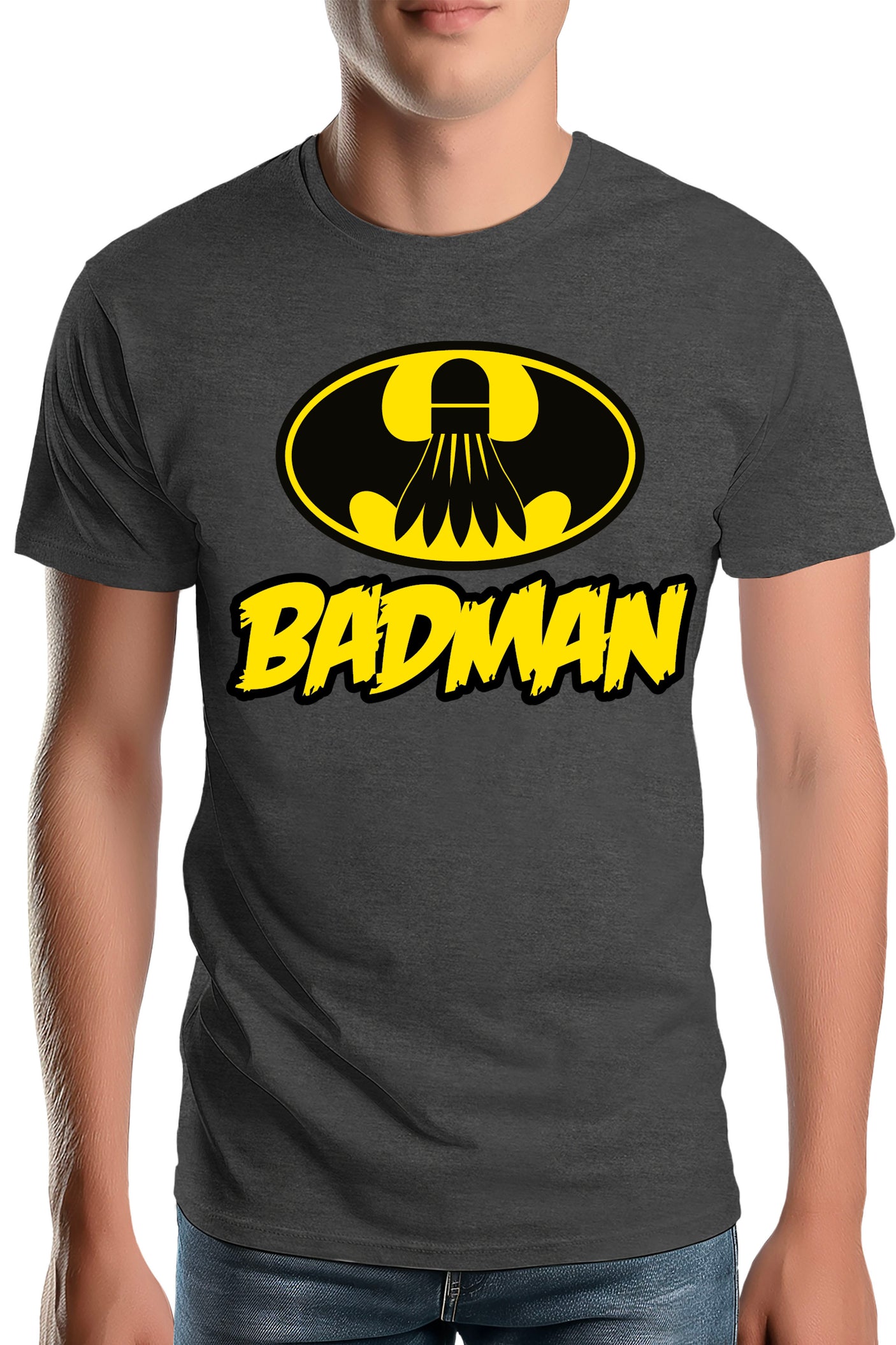 Tee-Shirt Homme Le super hero du badmington