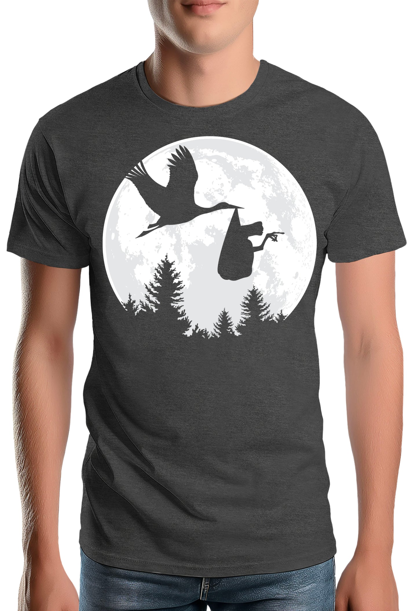 Tee-Shirt Homme Lune Cigogne