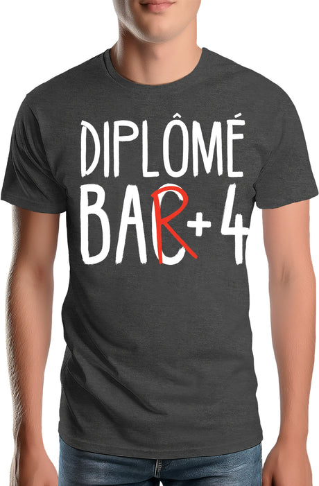 T-Shirt Homme Diplômé bar +4