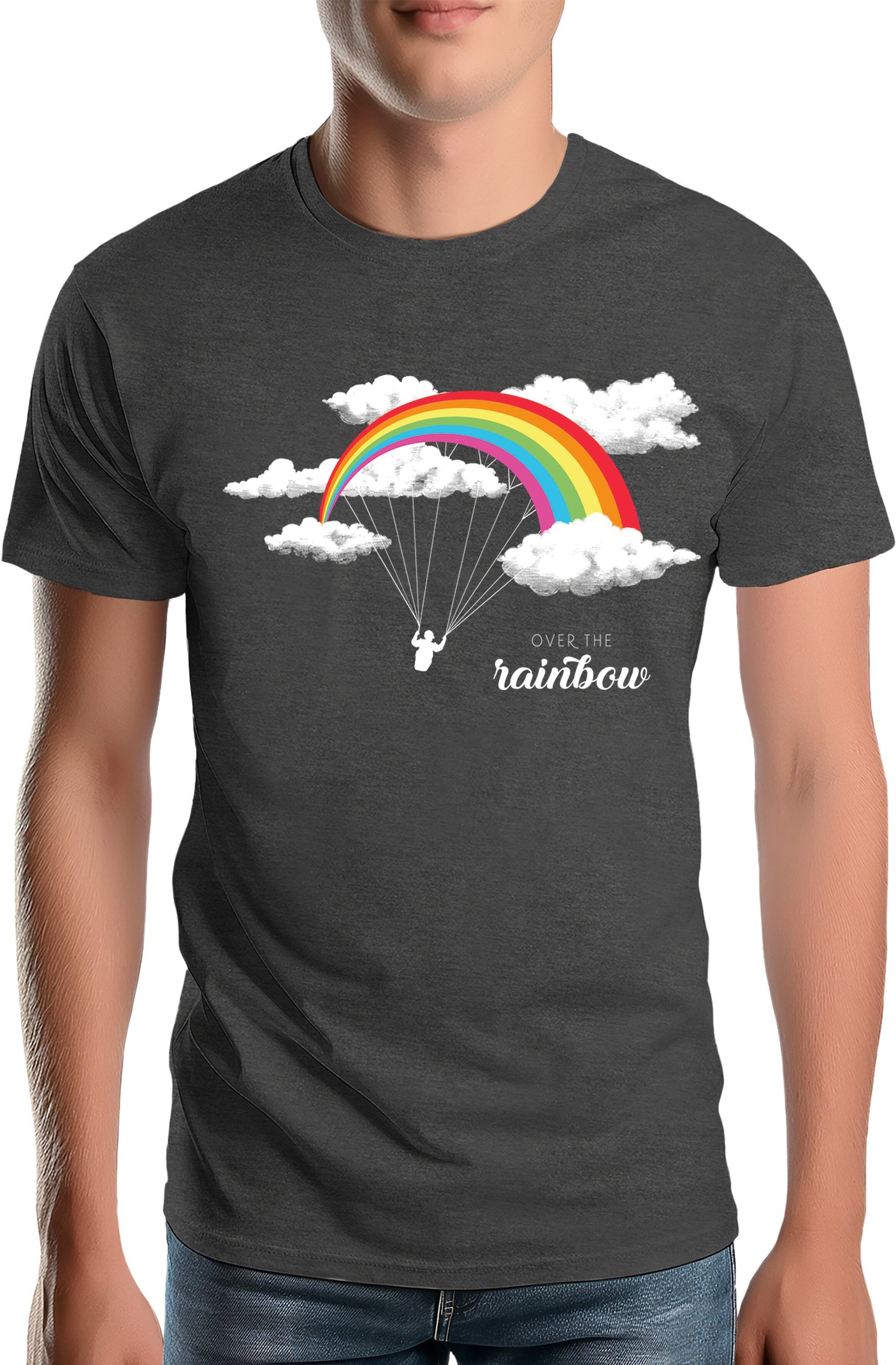 Tee-Shirt Homme Parapente arc en ciel