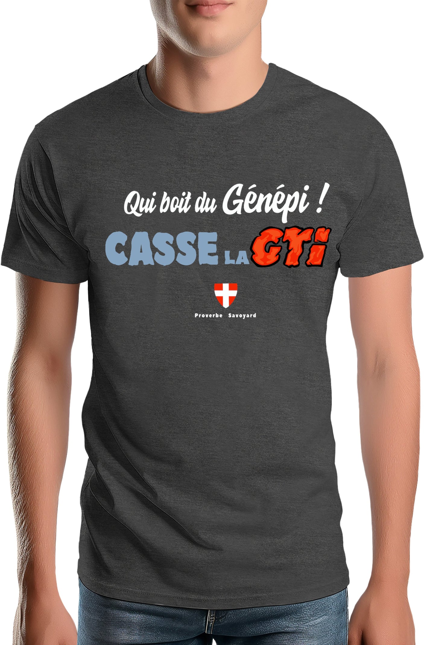 Tee-Shirt Homme Qui boit le Génépi casse la GTI