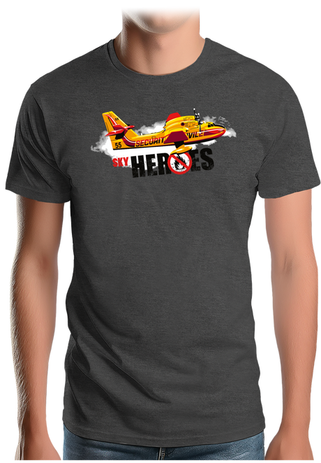 T-Shirt Homme Avion pompier pour éteindre les feux