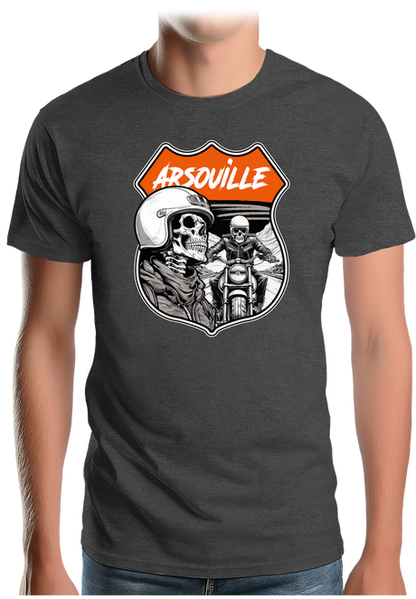 T-Shirt Homme Arsouille tête de mort motard