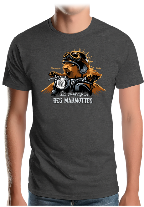 T-Shirt Homme Compagnie des Marmottes en Moto
