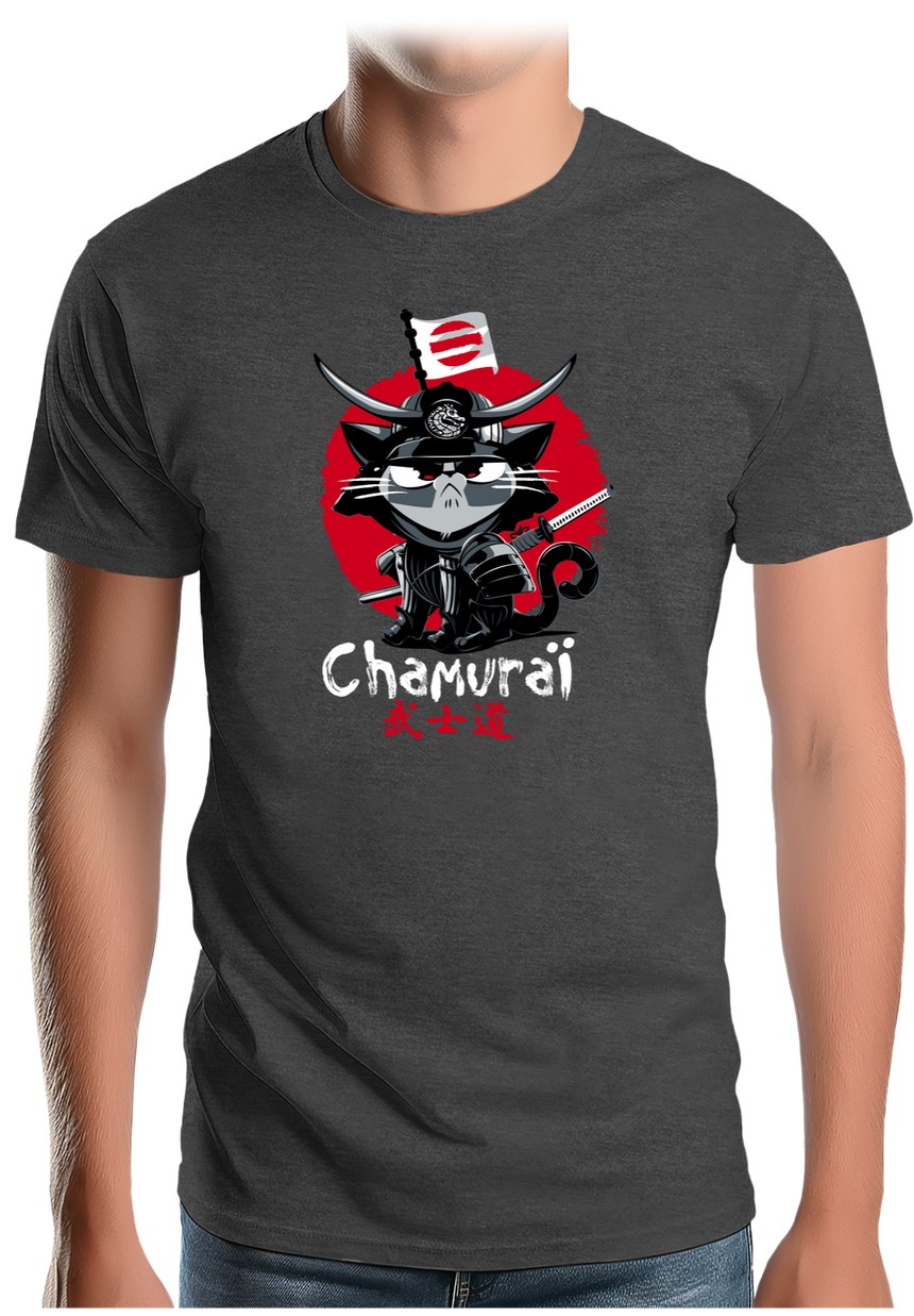 T-Shirt Homme Chamouraï, le chat samouraï