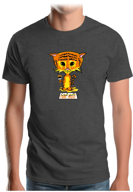 T-Shirt Homme Chat gentil en tigre féroce
