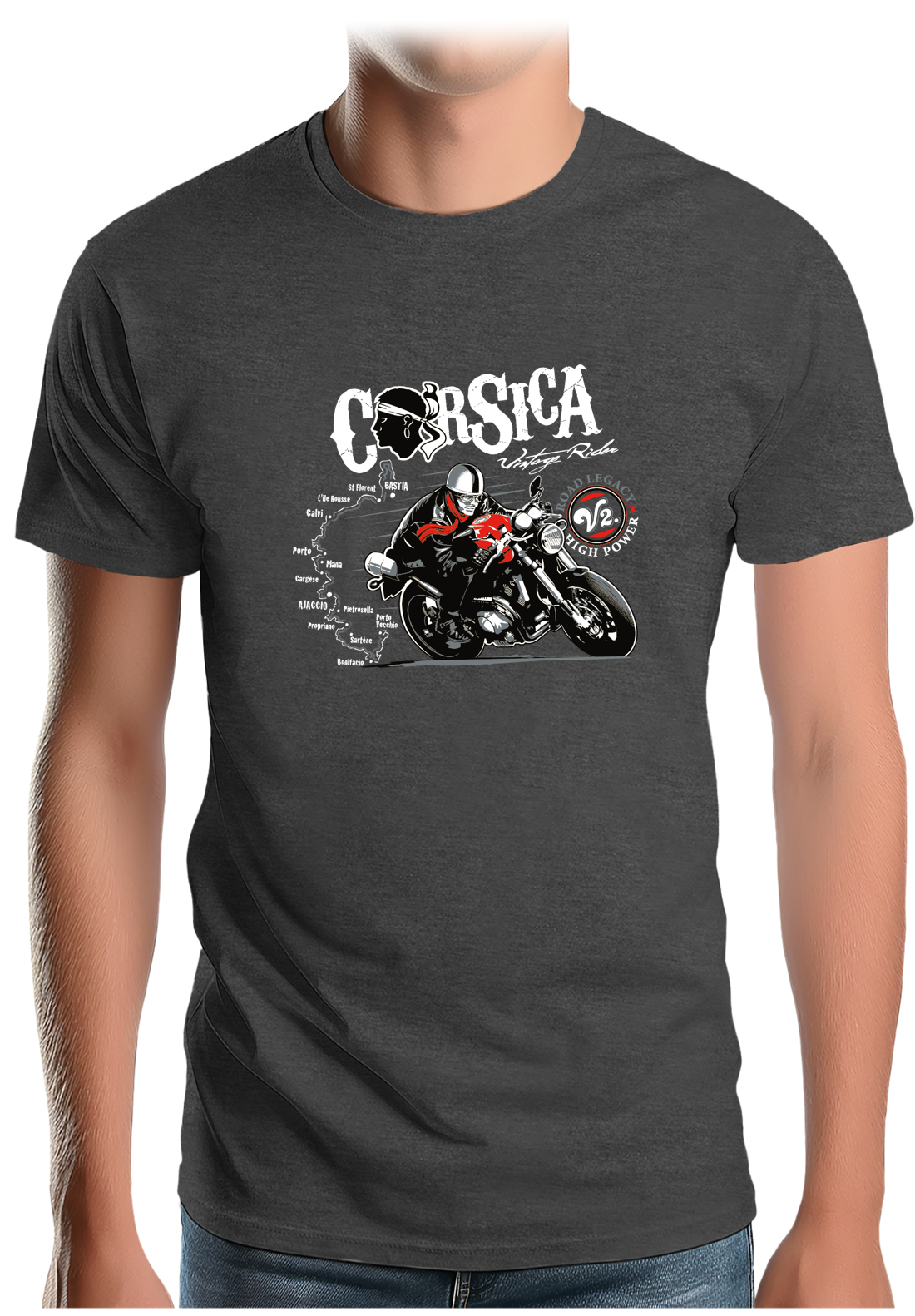 T-Shirt Homme Tour de Corse en moto