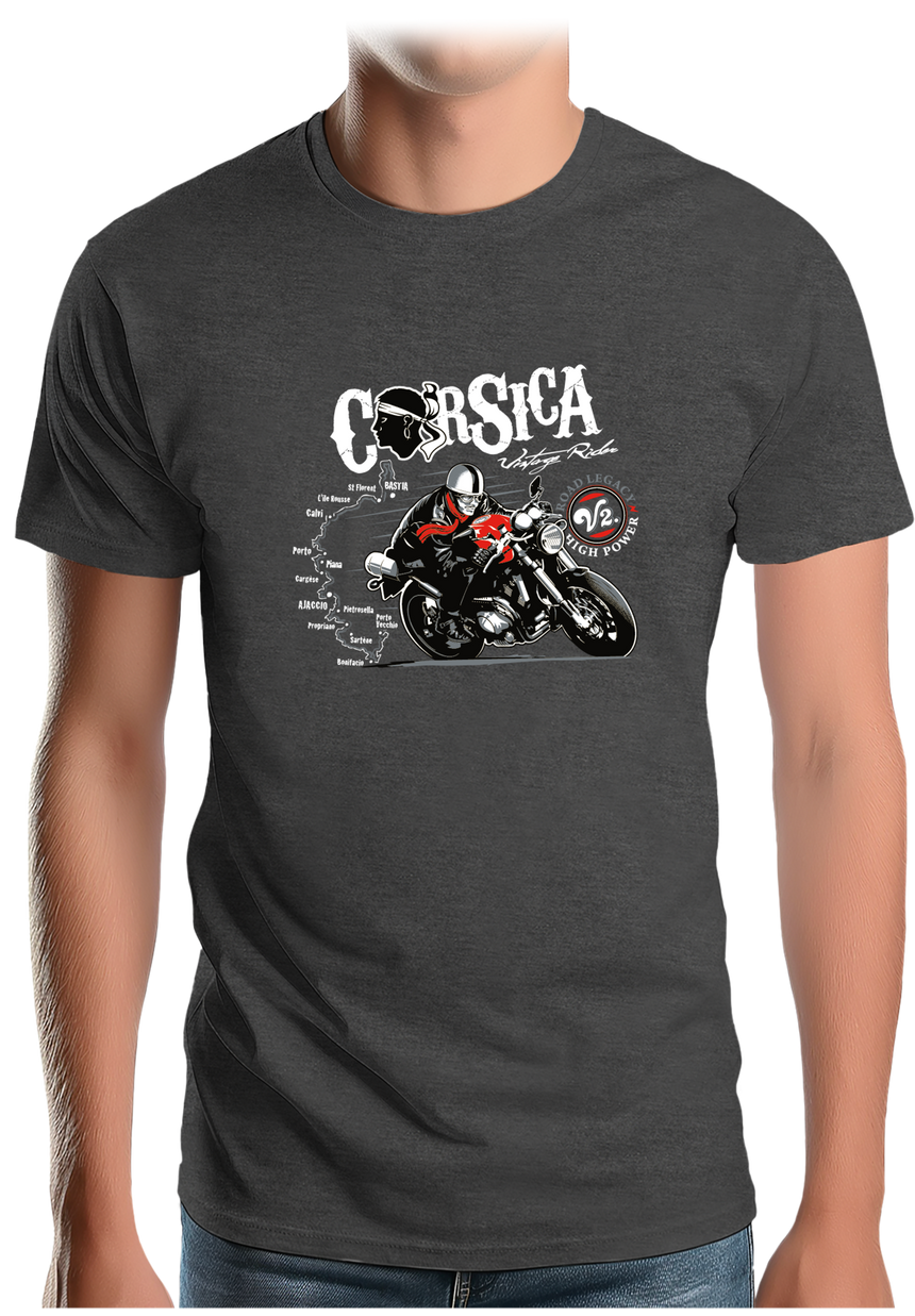 T-Shirt Homme Tour de Corse en moto