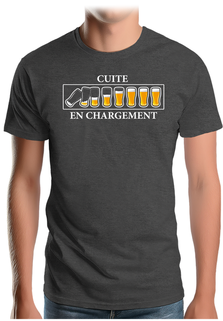T-Shirt Homme Alcool, Cuite en chargement avec de la bière