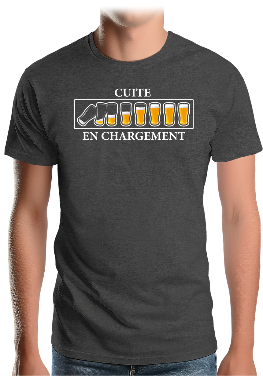T-Shirt Homme Alcool, Cuite en chargement avec de la bière