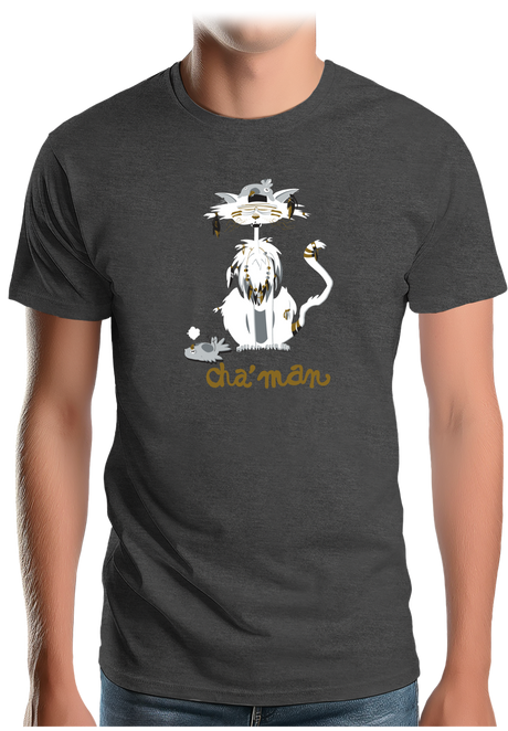 T-Shirt Homme Cha'man, le chat peace and love
