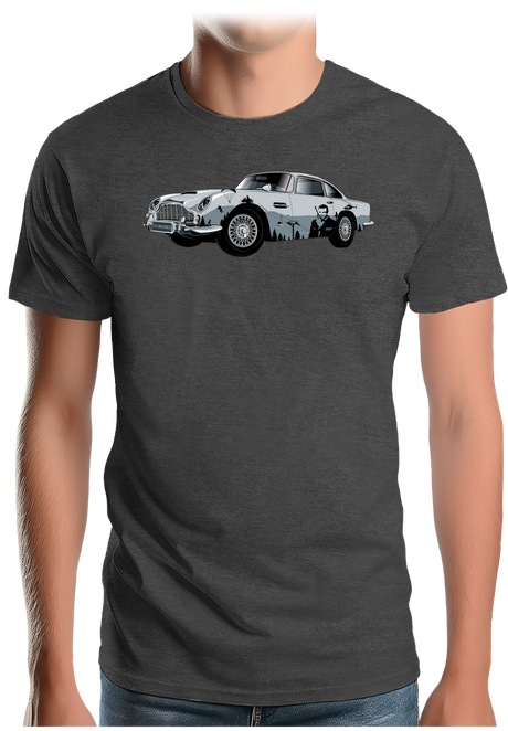 T-Shirt Homme Voiture d'espion à la montagne au ski