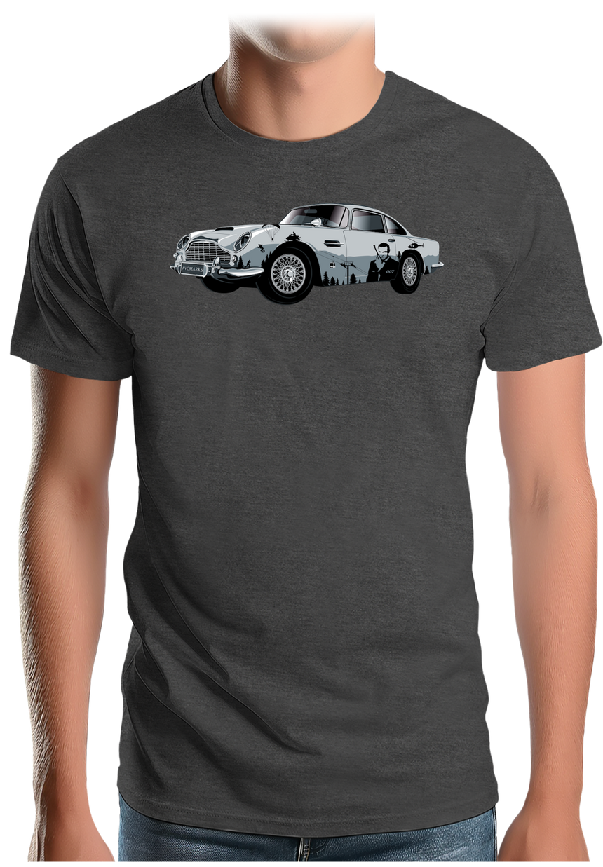 T-Shirt Homme Voiture d'espion à la montagne au ski