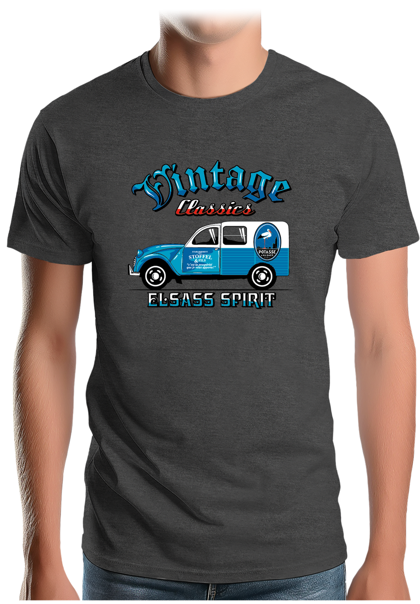 T-Shirt Homme Voiture 2CV made in Alsace