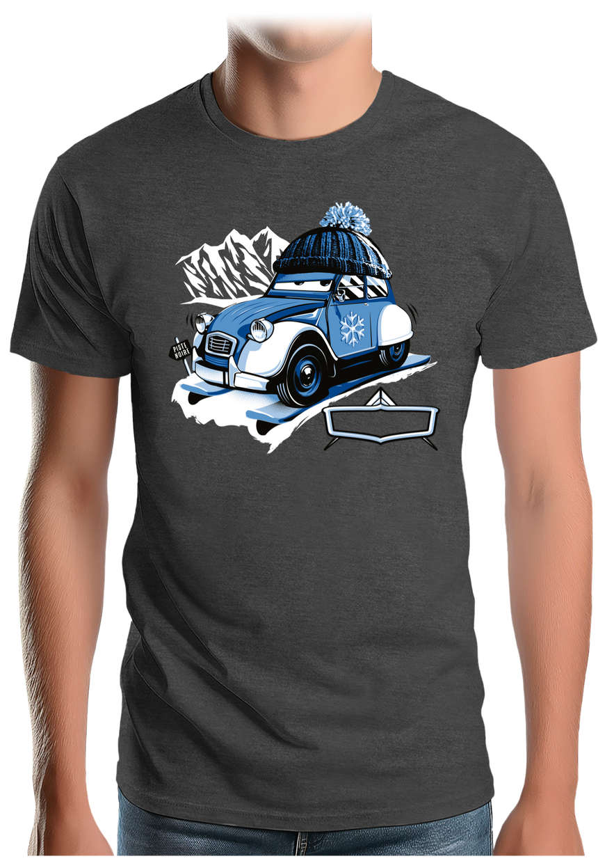 T-Shirt Homme 2 cv sur la route du ski