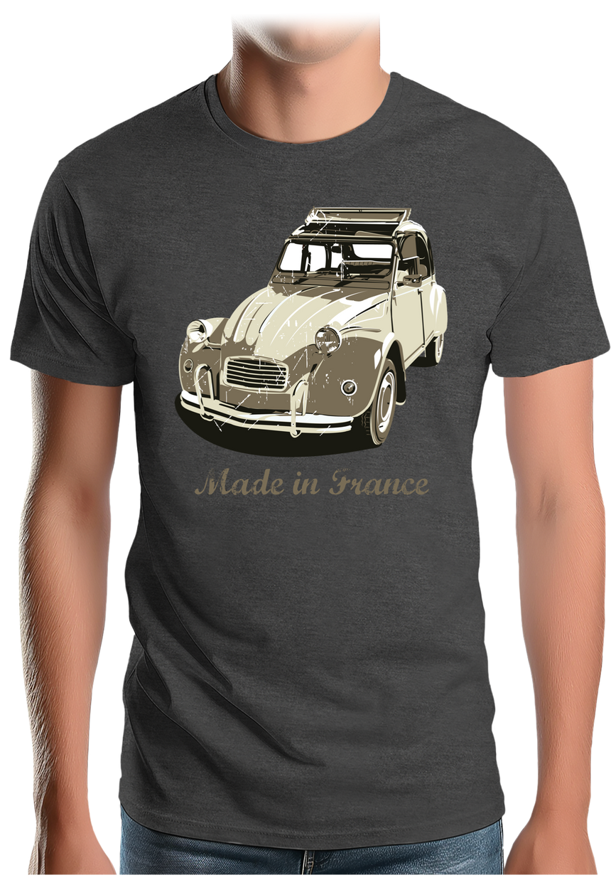 T-Shirt Homme Voiture 2CV fabriqué en France