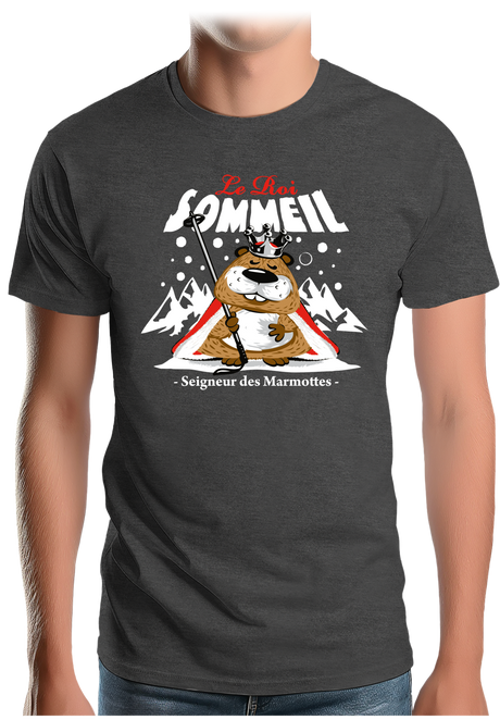 T-Shirt Homme Le roi sommeil, seigneur des marmottes