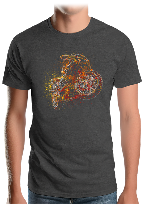 T-Shirt Homme Dessin moto abstrait