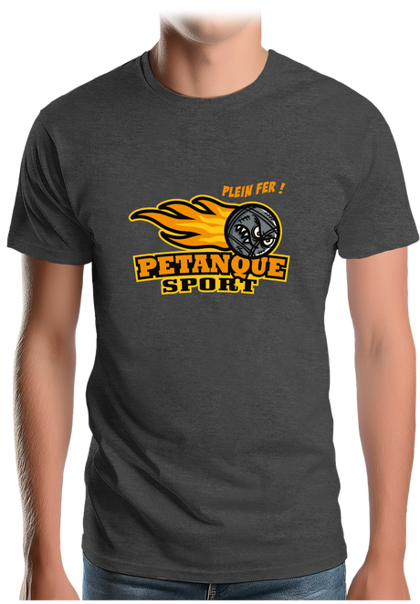 T-Shirt Homme Une pétanque sport plein fer