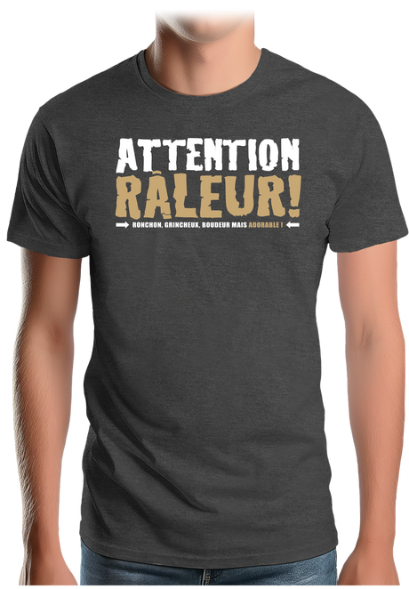 T-Shirt Homme Attention râleur en bronze