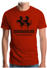 T-Shirt Homme Deux 2CV mieux qu'un cheval cabré