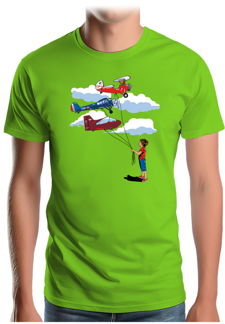 T-Shirt Homme Enfant Avec 3 ballons Avion