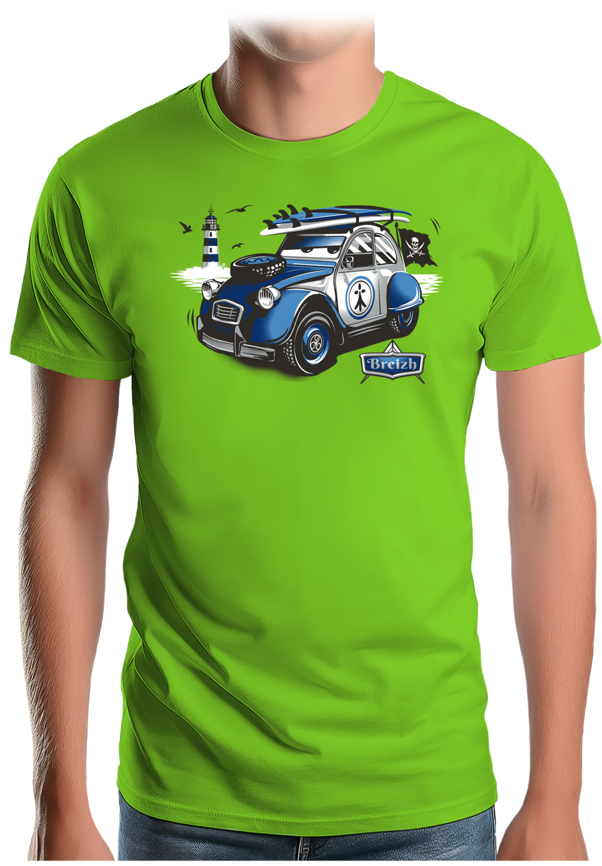 T-Shirt Homme Voiture 2CV de Bretagne