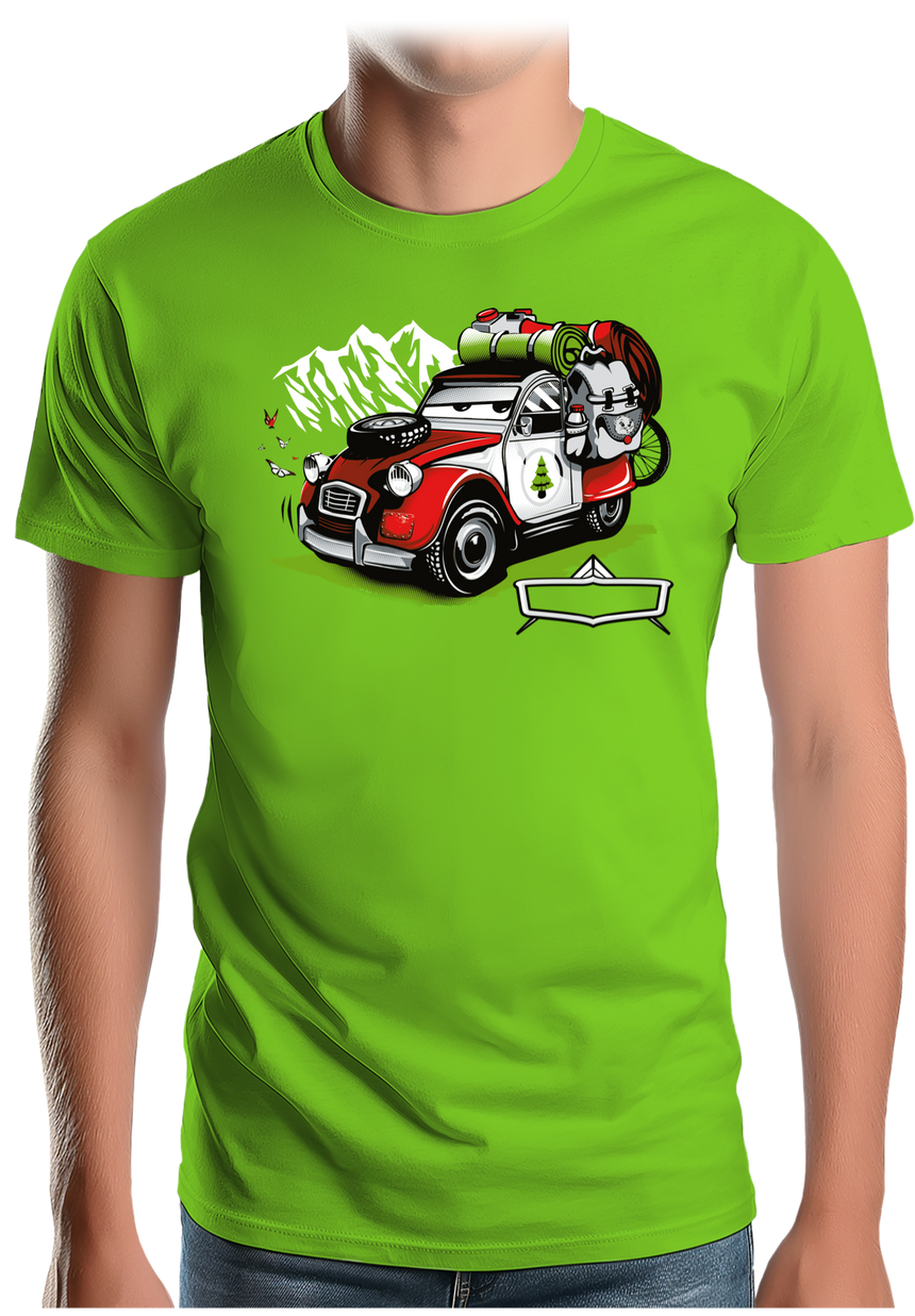 T-Shirt Homme Voiture 2CV à la montagne