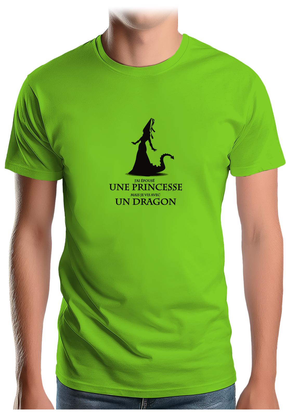 T-Shirt Homme D'épouser une princesse à vivre avec un dragon