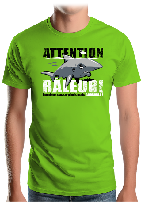 T-Shirt Homme Attention requin râleur