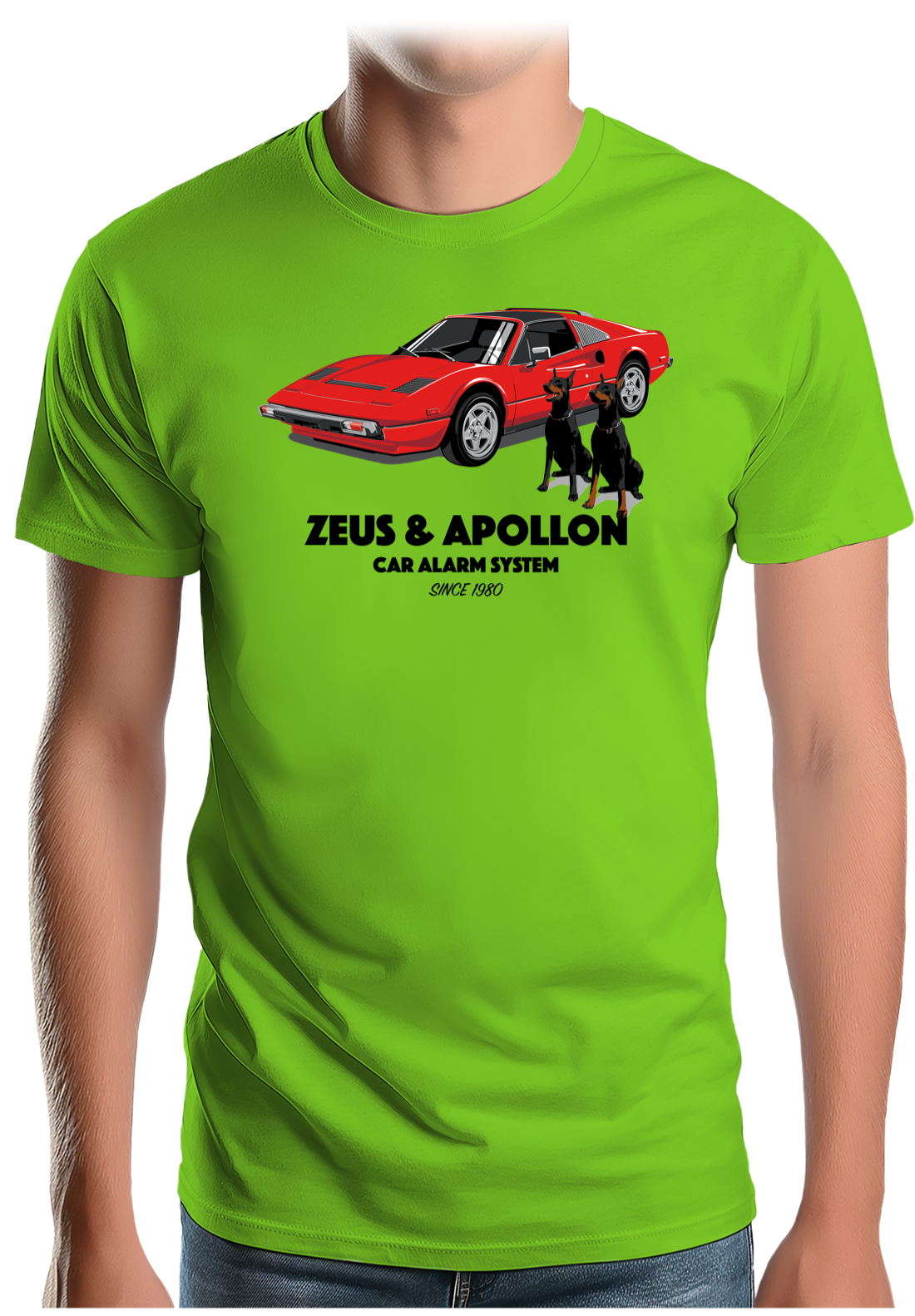 T-Shirt Homme Zeus et Apollon Voiture Alarme